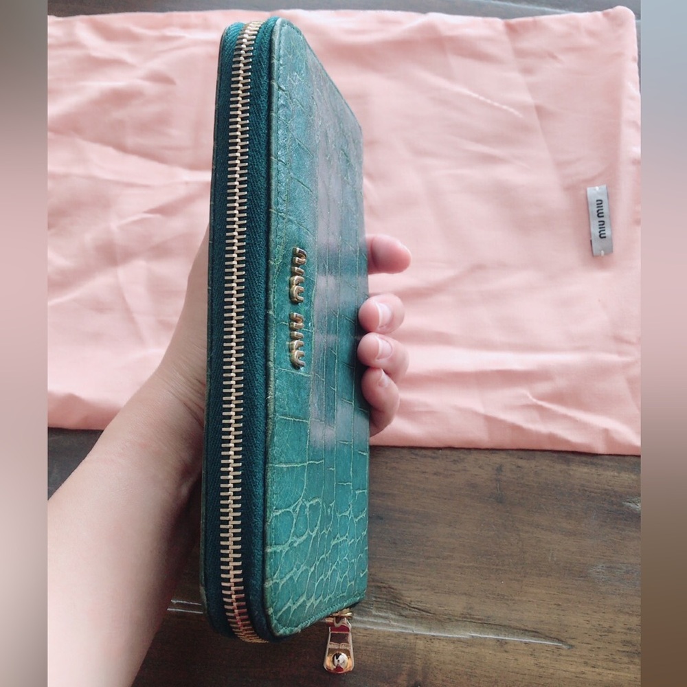 Pre-loved Miu Miu Crocodile Embossed long wallet